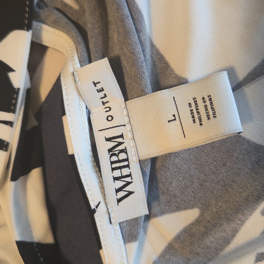 White House Black Market Monochrome Halter Blouse - Picture 2 of 2
